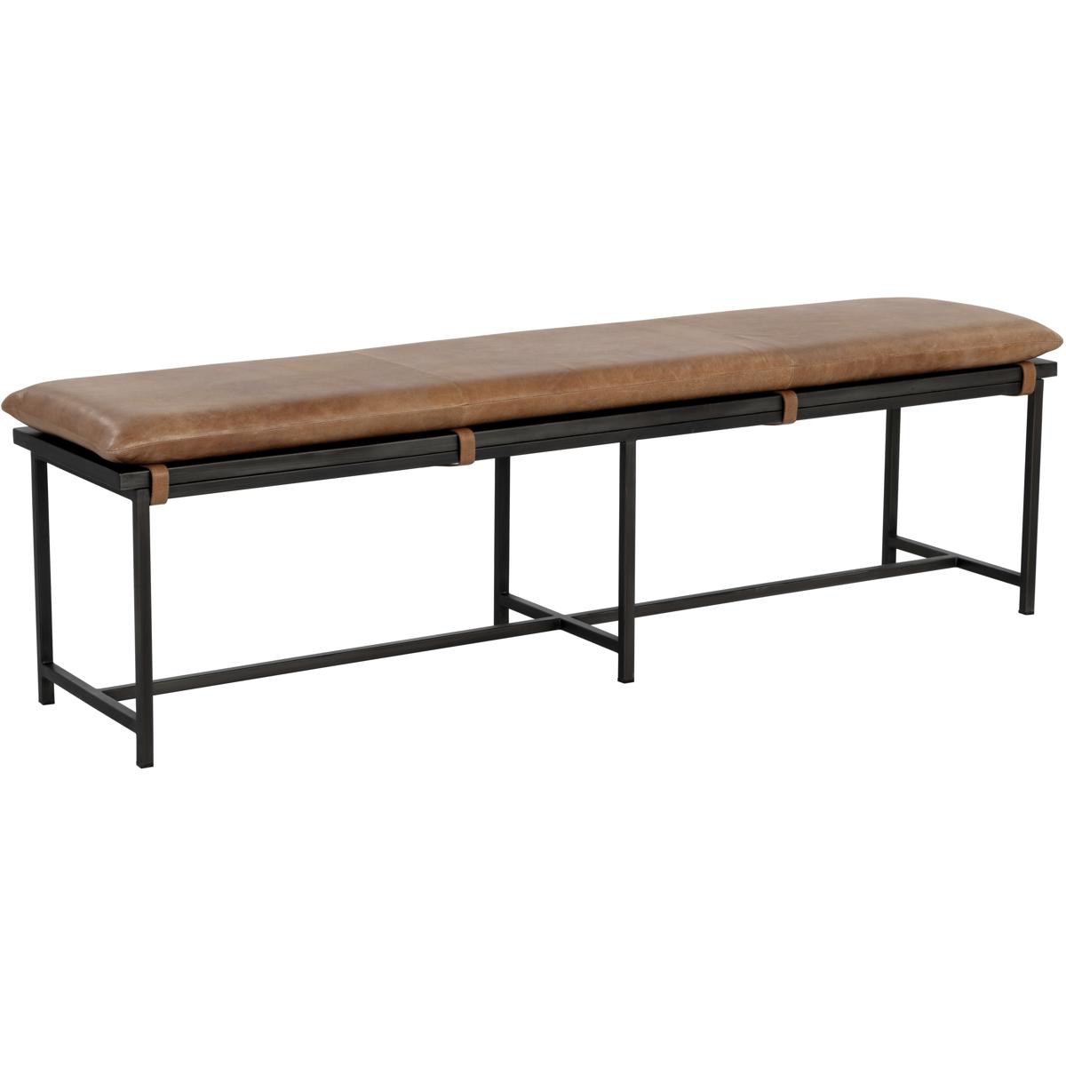 SUNPAN 109404 Zancor Gunmetal / Tan Leather Bench